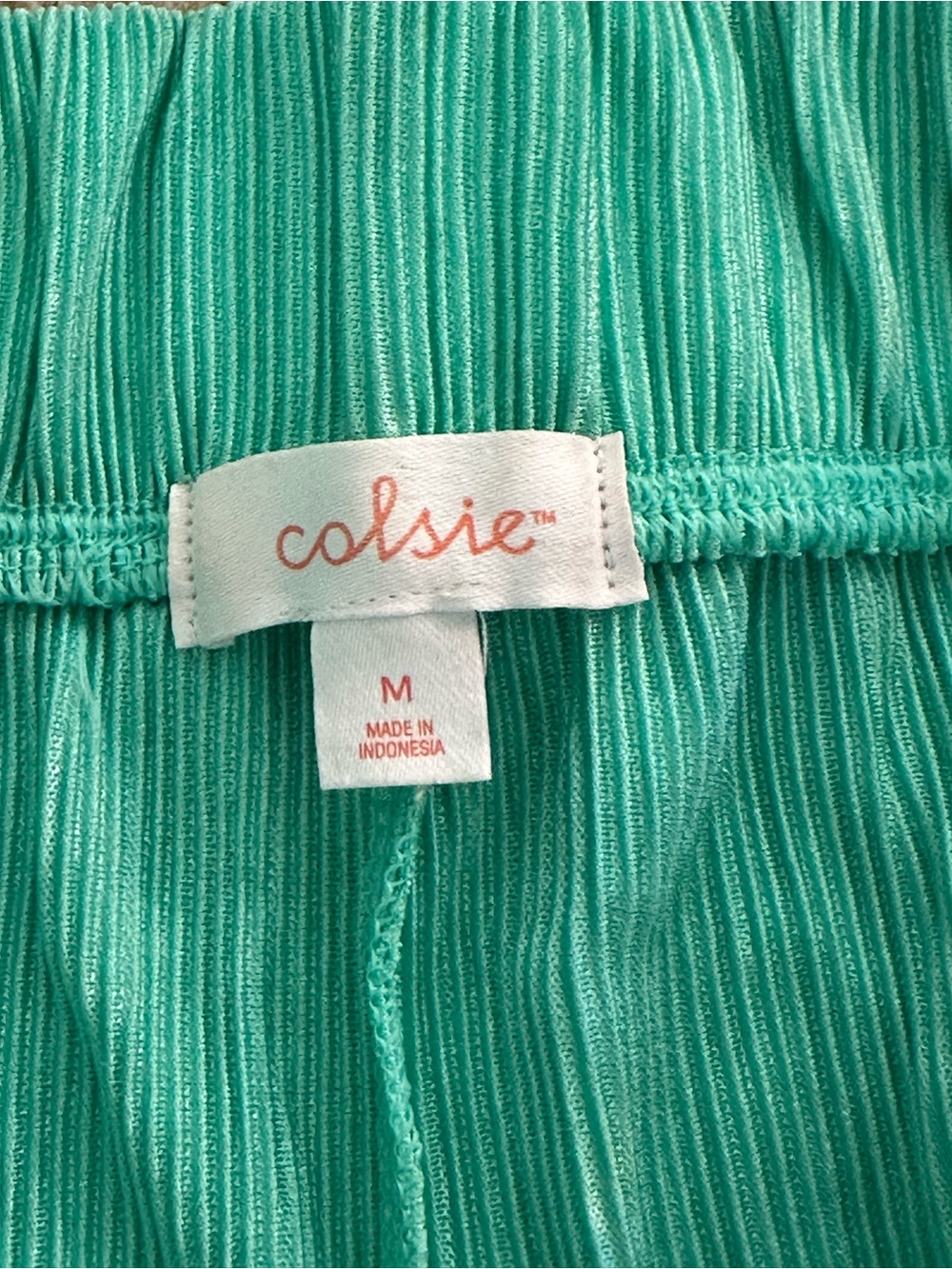Colsie Teal Ribbed Button-Front Short Pajama Set - Picture 3 of 5